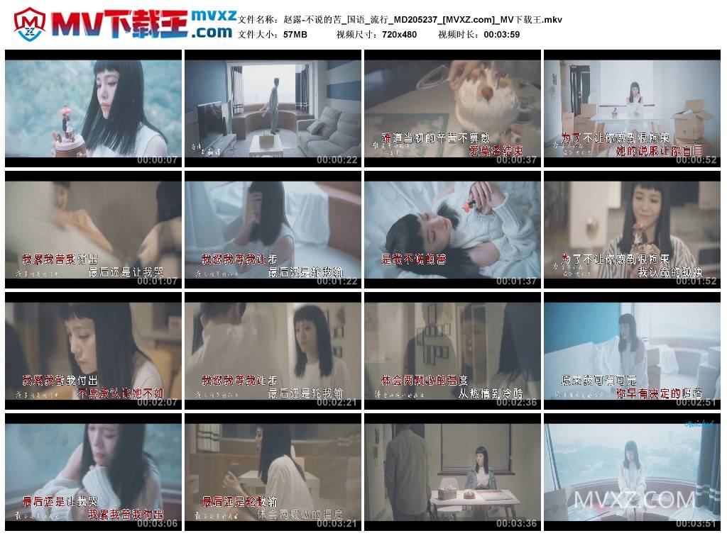 赵露-不说的苦_国语_流行_MD205237